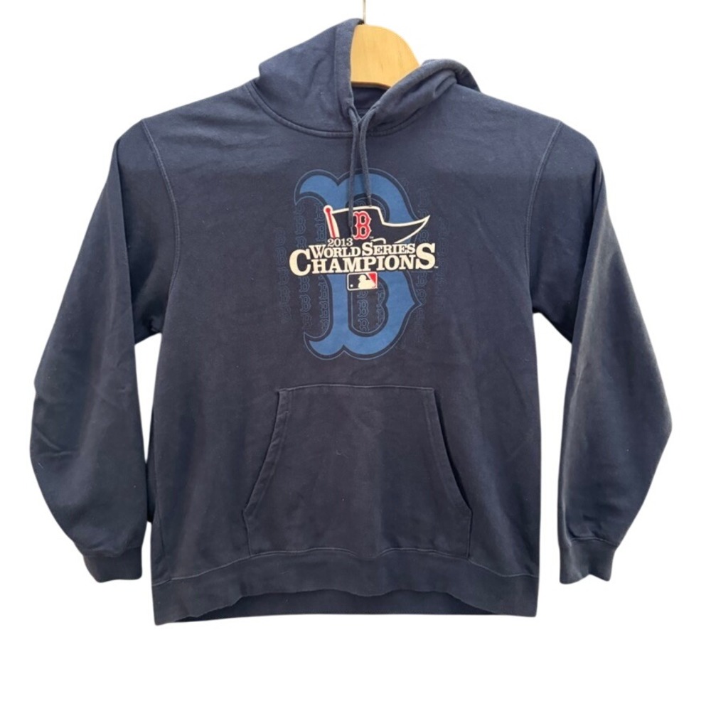 MLB Boston Red Sox 2013 World Series Champions Hoodie Navy Blue Mens Large